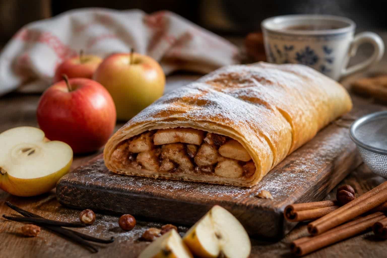 découvrez la recette traditionnelle autrichienne de l'apfelstrudel, une délicieuse pâtisserie aux pommes parfumées aux épices, idéale pour régaler vos papilles.